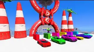🚗💥 EPIC COLOR CAR RACE CHALLENGE | Superheroes, Jets & Crazy Obstacles! 💥🚗