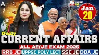 20 Jan Current Affairs 2026 for All AE/JE Exam | Static GK 2026 | Current Affairs Today | Pinki Mam