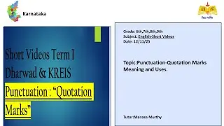 Short Video 23 Punctuation -Inverted Commas