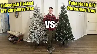Yaheetech Green 6ft vs Yaheetech Flocked 6ft Christmas Tree