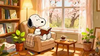 Snoopy Reading by the Spring Window 🌸 Relaxing Lofi Music for Work & Focus ☀️ Chill Morning Lofi