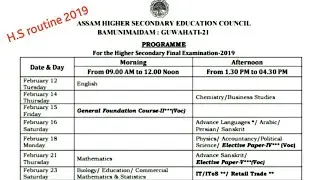 Hs routine 2019 - Assam - How to Download HS Assam Routine 2019