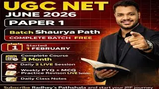 UGC NET June 2026 Paper 1 | Complete Course on YouTube | UGC NET JUNE 2026 | Radhey,s Pathshala