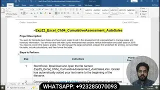 Exp25 Excel Chapter 4 Cumulative Assessment Auto Sales | Excel_Ch04_CumulativeAssessment_AutoSales