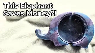 This Elephant Saves Money?!   Resin Piggy Bank with Mica Powder