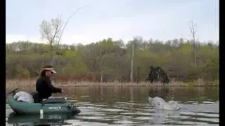 Float Tube Fishing at the Bottom of the Lake