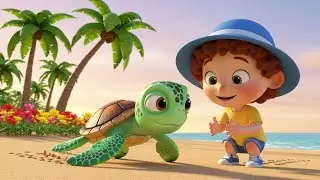 Little Baby Turtle Followed the Shiny Shell 🐢✨ | Cute Toddler Song | Kids Rhymes