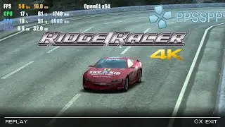 PPSSPP 1.11.1 | Ridge Racer 4K 60FPS UHD | PSP Emulator Gameplay