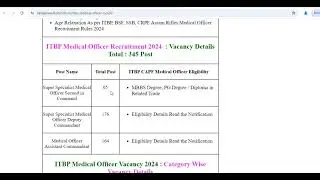 ITBP MEDICAL OFFICER RECRUITMENT 2024#medical #itbp #job #jobsearch #newvacancy2024