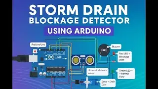 Storm Drain Blockage Detector using Arduino | Tinkercad Simulation 🌧️⚡