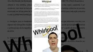 Whirlpool anuncia pagamento de Dividendos!!!  #Whirlpool #WHRL3 #WHRL4 #Dividendos #JCP