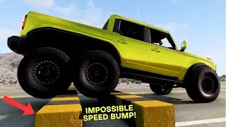 Car vs SQUARE Speed Bump in Simulator! The Result INSANE FAIL! 😱 #crashtest