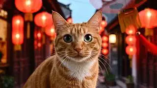 Orange Cat Walking Through China&rsquo;s Most Beautiful Ancient Town 🐱🏮✨