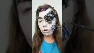 Robot makeup tutorial exposed wire mechanical robot girl makeup facepaint