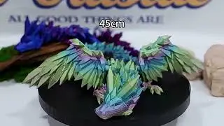 Articulated Crystal Dragon STL File, Rainbow Flexible 3D Print