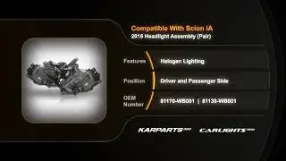 For Scion iA 2016 Headlight | Pair | Halogen|Partslink #SC2502106, SC2503106