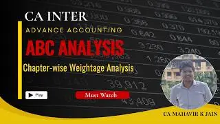 CA Inter &ndash; Advanced Accounting - Chapter-wise Weightage Analysis 🔥| Must Watch | CA Mahavir  Jain