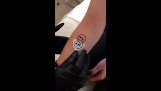 Before and After Ephemeral Tattoo process for matching couples tattoos (that last a year!)