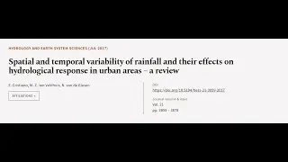 Spatial and temporal variability of rainfall and their effects on hydrological respon... | RTCL.TV