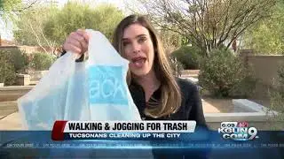 Walkers and joggers collect trash while exercising to beautify Tucson