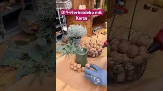 Herbstliche DIY-Dekoideen mit Waln&uuml;ssen und Kerze #herbst #herbstdeko #DIY