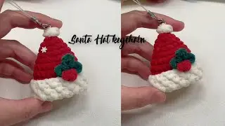 Handmade Christmas santa hat keychain tutorial &hearts;️