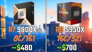 AMD RYZEN 7 9800X3D vs RYZEN 9 5950X | Test in 6 Games