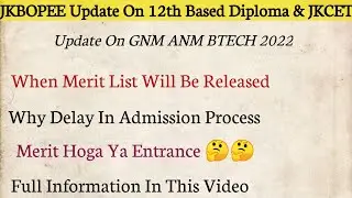 JKBOPEE Update On 12th Based Diploma & Engineering Courses 2022