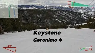 Keystone, Colorado - Geronimo - Black Diamond Ski Trail Preview(with slope gauge) #keystone #skiing