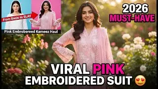 Viral Pastel Pink Embroidered Shalwar Kameez Unboxing & Review | Trending Pakistani Fashion 2026