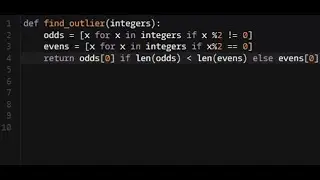 Python - Find The Parity Outlier | Codewars 6KYU