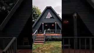 Modern A-Frame Cabin with Rooftop Deck | Tiny House Design Idea #AFrameCabin #TinyHouse #ModernCabin