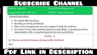 IGNOU MPC 002 Solved Assignment 2024-25