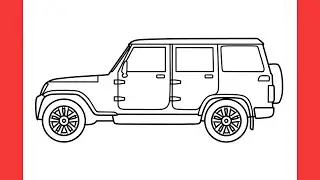 How to draw a MAHINDRA BOLERO easy / drawing a suv car step by step