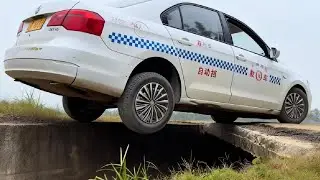 The Wheels Were Completely Suspended In The Air, But The Driver Pulled Them Back To Safety