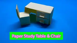 DIY MINI PAPER STUDY TABLE & CHAIR/ Paper Craft / Easy Origami Table & Chair DIY / TN CHANNEL