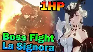 Diluc 1HP vs La Signora! Genshin Impact epic moment