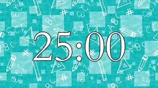 25 Minute Classroom Timer with School Bell Alarm | NO Music