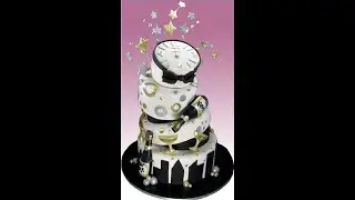 Wonky Topsy-Turvy Clock Face New Year's Eve Party Cake Decorating How To Video Tutorial Part 9