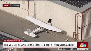 Stolen plane crashes into building at Van Nuys Airport