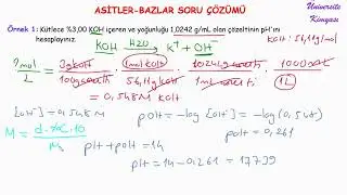 GENEL KİMYA 1 | ASİTLER-BAZLAR | SORU ÇÖZÜMÜ 1