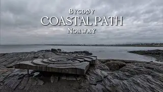 🇳🇴 Успокаивающая дождевая прогулка по популярному полуострове Бюгдоя, прибрежная дорожка | Норвегия