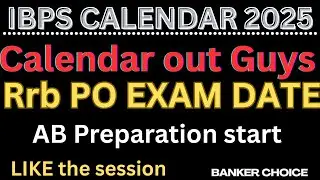 Finally IBPS calendar 2025 out ✅ Rrb Po, clerk Exam dates out #ibpscalendarout #rrbpopre #examdate