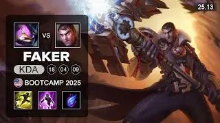 Faker Jayce vs Kennen Top - NA Bootcamp - Patch 25.13 Season 15