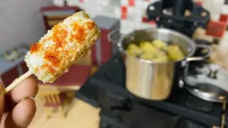 Tiny ELOTE | Miniature Mexican Street Corn | Mini Cast Iron stove | Marie&rsquo;s Tiny Food