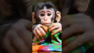 обезьяна со #слайм #viral #сребенком #cute #toys #monkey#slime#play#colors #funnyvideo#приколы#юмор