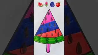 Simple creative art 🍉🌷🧥🍎//#shorts #art #shortsfeed