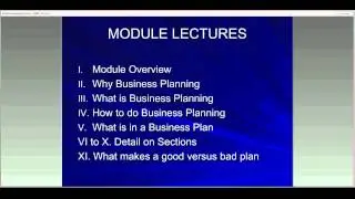 461 M4 #1 Scalable Learning Module: Writing Business Plans-Lecture 1 overview