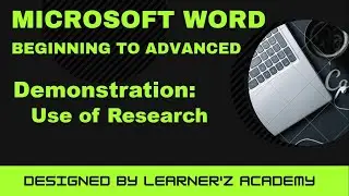 How to use Research option in MS Word 2016/2019/365 in Hindi | Search option in Review Tab