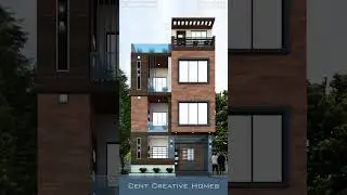 Modern Triplex House Design #3delevation #3dhousedesgin #architecture